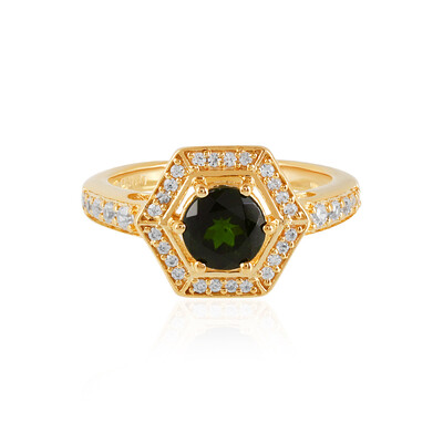 Anello in argento con Diopside Russo