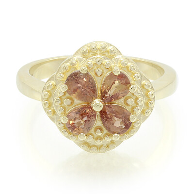 Anello in oro con Zaffiro Padparadscha (non riscaldato)