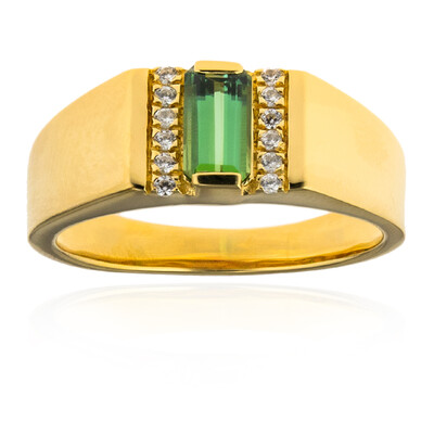 Anello in argento con Tormalina Verde di Benedito(Adela Silber)