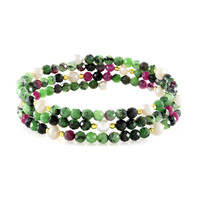 Bracciale in acciaio con Ematite Dorata (Riya)
