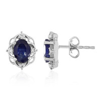 Orecchini in argento con Zaffiro Blu del Madagascar