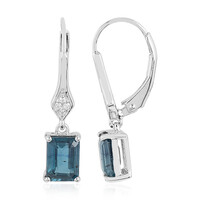 Orecchini in argento con Cianite Blu Foglia di Tè