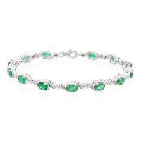 Bracciale in argento con Smeraldo Zambia