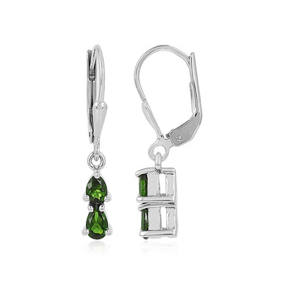 Orecchini in argento con Diopside Russo