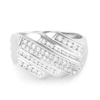 Anello da uomo in argento con Zircone