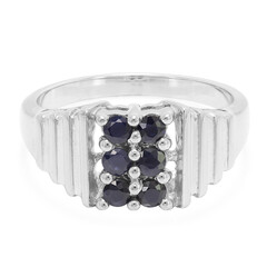 Anello da uomo in argento con Zaffiro Blu