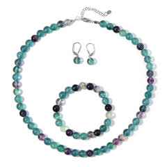 Parure in argento con Fluorite