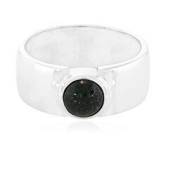 Anello in argento con Opale Matrice Rosso dell'Etiopia