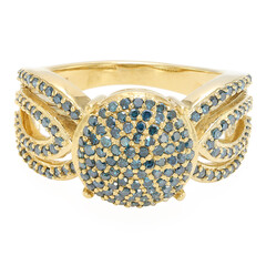 Anello placcato in oro con Diamante Fancy