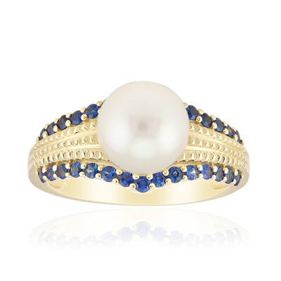 Anello in oro con Perla Bianca dei Mari del Sud (Michelle Albala)
