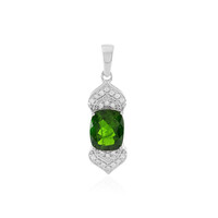 Ciondolo in argento con Diopside Russo