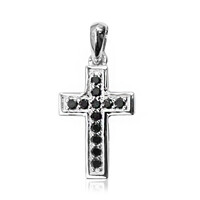 Ciondolo in argento con Diamante Nero