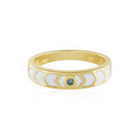 Anello in argento con Diamante I3 Blu Cielo