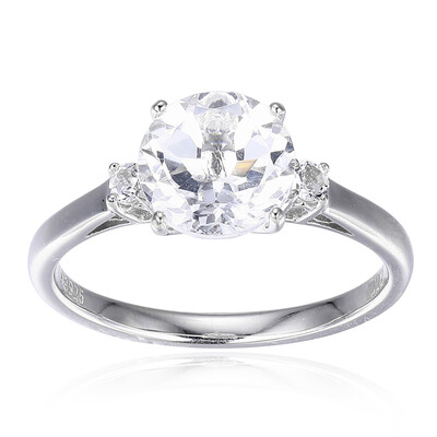 Anello in argento con Topazio Bianco