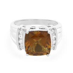 Anello in argento con Quarzo Cognac