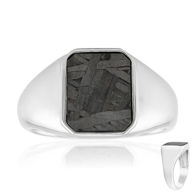 Anello in argento con Meteoriti di Aletai