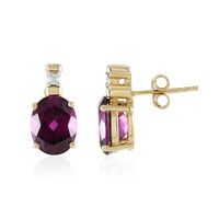 Orecchini in oro con Granato Magenta