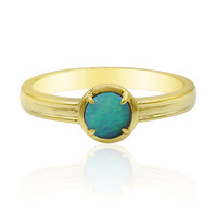 Anello in oro con Opale Nero di Lightning Ridge (Mark Tremonti)