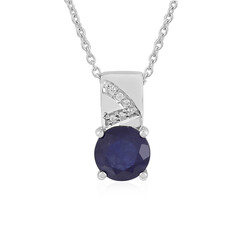 Collana in argento con Zaffiro Blu del Madagascar