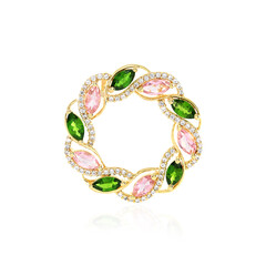 Ciondolo in argento con Diopside Russo