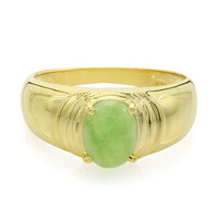 Anello da uomo placcato in oro con Crisoprasio Imperiale