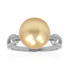Anello in argento con Perla Dorata dei Mari del Sud Kabira (TPC)
