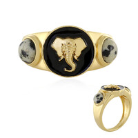 Anello in argento con Diaspro Dalmata