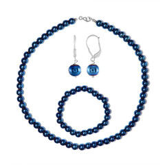 Parure in argento con Ematite Blu