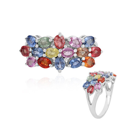 Anello in argento con Zaffiro Fancy