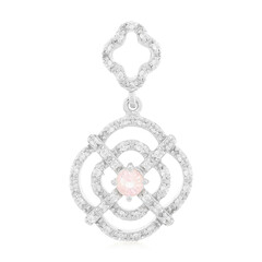 Ciondolo in argento con Zaffiro Ceylon Rosa