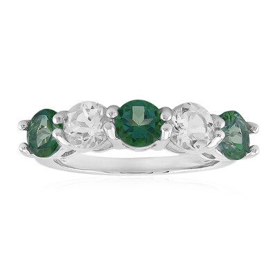 Anello in argento con Topazio Verde Farfalla