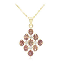 Collana in oro con Zaffiro Padparadscha (non riscaldato)