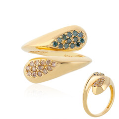 Anello in argento con Diamante Cioccolato I2