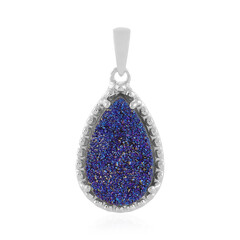 Ciondolo in argento con Agata Glitter Blu Cobalto