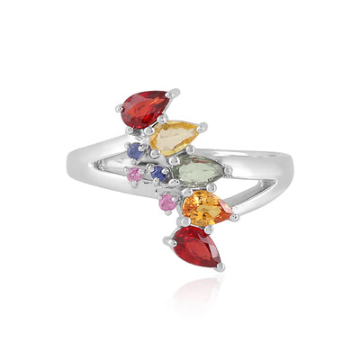 Anello in argento con Zaffiro Fancy