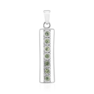 Ciondolo in argento con Zaffiro Verde di Tuléar  (Pallanova)