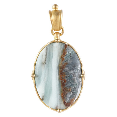 Ciondolo in argento con Calcedonio del Pacifico