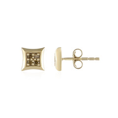 Orecchini in oro con Diamante Cioccolato I2