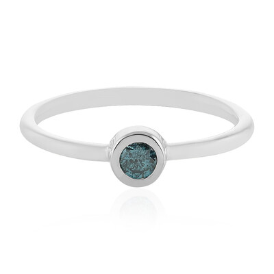 Anello in argento con Diamante Blu