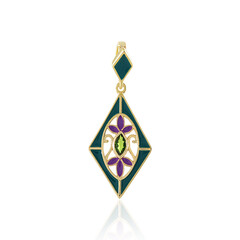 Ciondolo in argento con Diopside Russo