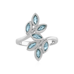 Anello in argento con Topazio Blu Svizzero