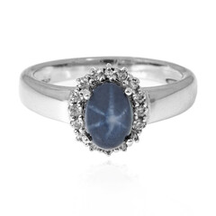 Anello in argento con Zaffiro Stellato Blu