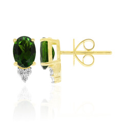Orecchini in oro con Diopside Russo