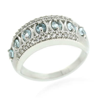 Anello in argento con Topazio Blu Cielo