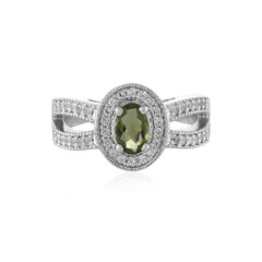 Anello in argento con Moldavite