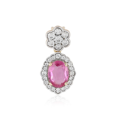 Ciondolo in oro con Zaffiro Rosa del Madagascar