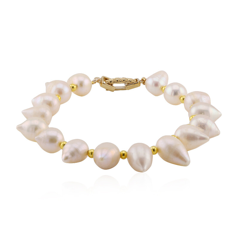 TOUS Bracciale Elasticizzato Con Perle D'Acqua Dolce E Orsetto Dorato - Gioiello Regalo Elegante