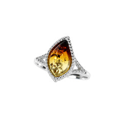 Anello in argento con Ambra Baltica