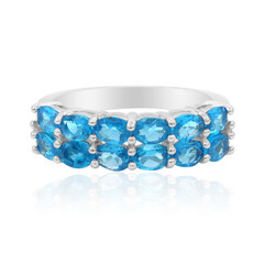 Anello in argento con Apatite Blu Neon