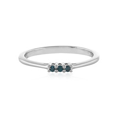 Anello in argento con Diamante Blu I3